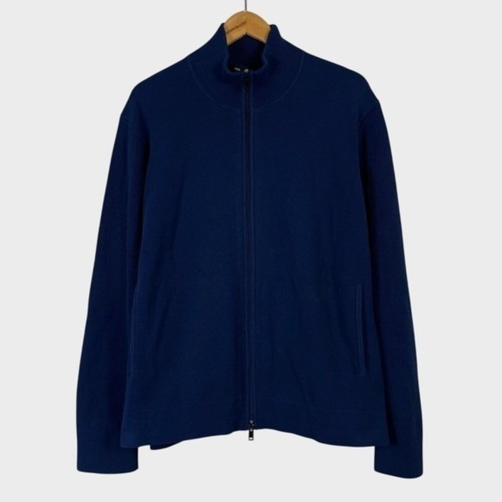 Theory Walton Full Zip‎ Knit Sweater Size XL Preppy Luxury Cotton Heritage